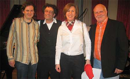 Gruppenbild mit Randy Müller, Roli Schildknecht, Betty Legler, Louis Menar